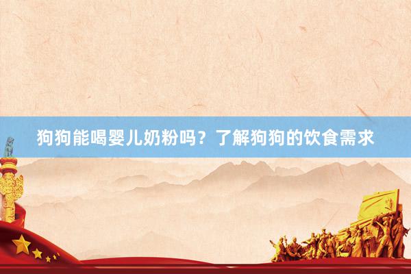 狗狗能喝婴儿奶粉吗？了解狗狗的饮食需求