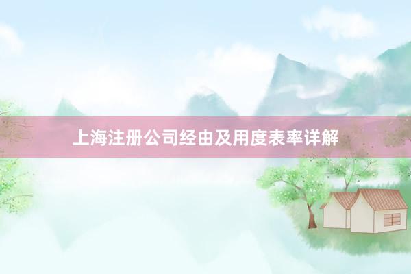 上海注册公司经由及用度表率详解