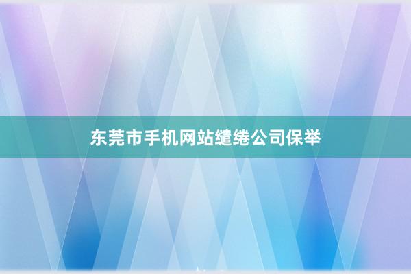 东莞市手机网站缱绻公司保举